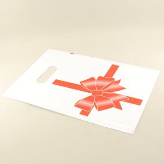 Kırmızı Fiyonk Figürlü El Geçirmeli Sedef Poşet 17X24.5 Cm 100 Adet