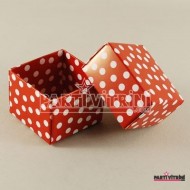 Kırmızı Puantiyeli Kare Kapaklı Kutu