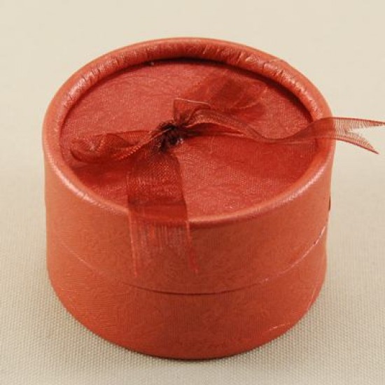 Kırmızı Yuvarlak Şeker Ve Yüzük Kutusu 5.5x3.5 cm
