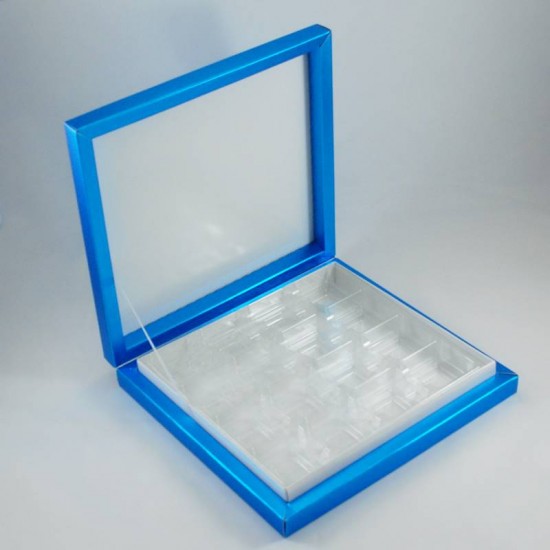 16 Bölmeli Madlen Çikolata Kutusu Mavi Renkli