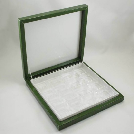 16 Bölmeli Madlen Çikolata Kutusu Yeşil Renkli