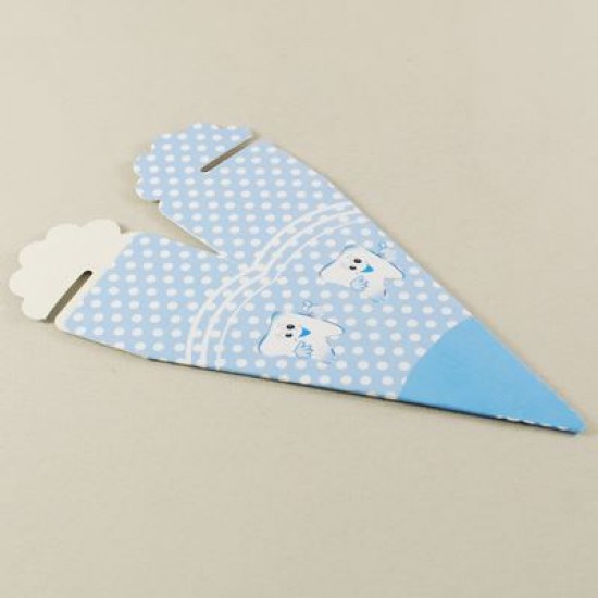 Mevlüt Külahı Mavi Puantiyeli Diş Resimli 11x4 cm 10 Adet