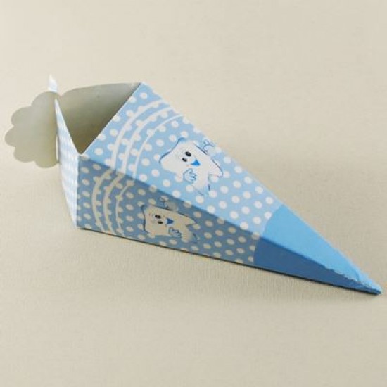 Mevlüt Külahı Mavi Puantiyeli Diş Resimli 11x4 cm 10 Adet