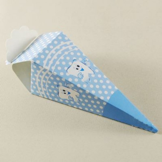 Mevlüt Külahı Mavi Puantiyeli Diş Resimli 11x4 cm 10 Adet