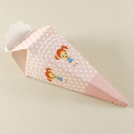 Mevlüt Külahı Pembe Kız Çocuk Resimli 11x4 cm 10 Adet