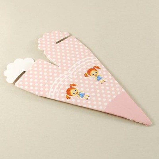 Mevlüt Külahı Pembe Kız Çocuk Resimli 11x4 cm 10 Adet