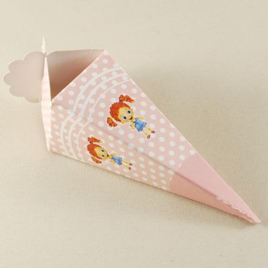 Mevlüt Külahı Pembe Kız Çocuk Resimli 11x4 cm 10 Adet