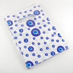 Nazar Boncuklu El Geçirmeli Sedef Poşet 17X25 Cm 100 Adet