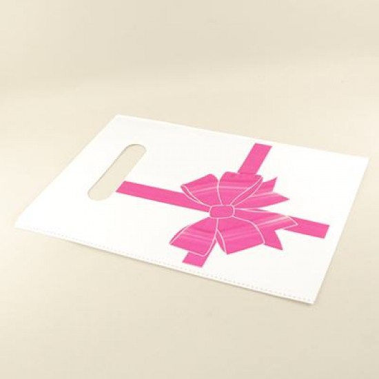 Pembe Fiyonk Figürlü El Geçirmeli Sedef Poşet 17X24.5 Cm 100 Adet