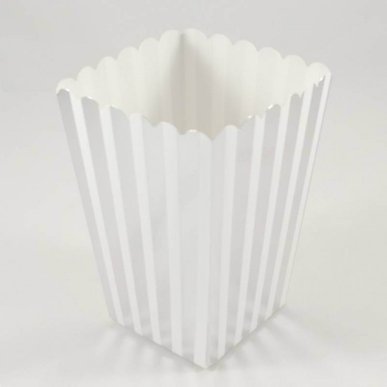 Gümüş Çizgili Popcorn Kovası 12 Adet Parti Malzemeleri