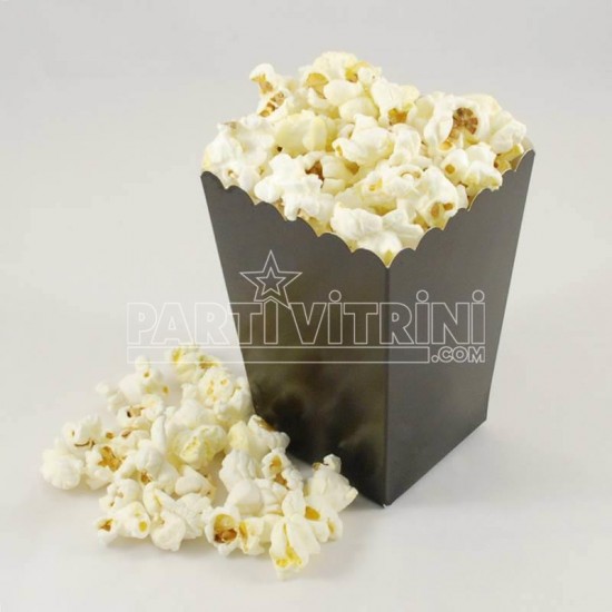 Siyah Popcorn Kovası 8 Adet Parti Malzemeleri