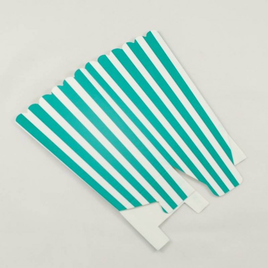 Yeşil Çizgili Popcorn Kovası 12 Adet Parti Malzemeleri