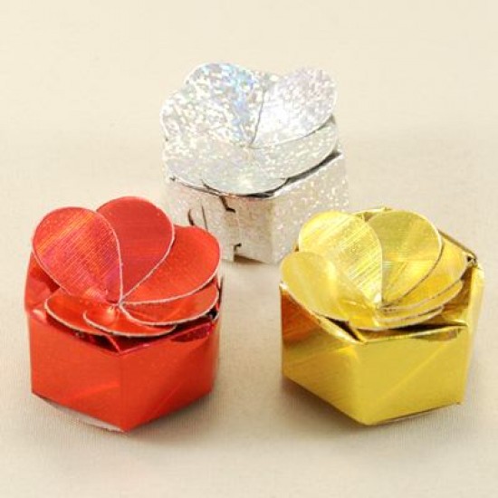 Altıgen Çiçek Figürlü Kutu Kına Paketi 50 Adet