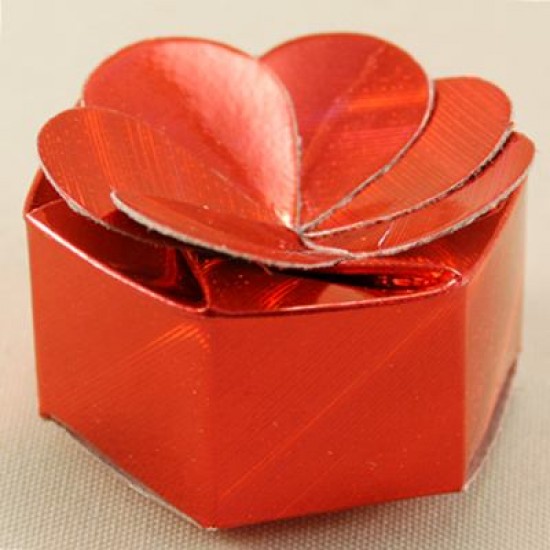 Altıgen Çiçek Figürlü Kutu Kına Paketi 50 Adet