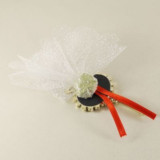 Altın Renk Aynalı Ve Tüllü Kına Paketi 24 Adet