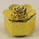 Üzeri Simli Çiçekli Altıgen Figürlü Altın Renk Kına Paketi 50 Adet