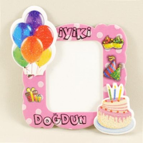 İyiki Doğdun Pembe Magnetli Fotoğraf Çerçevesi