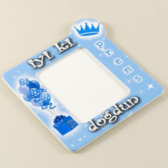 İyiki Doğdun Prens Mavi Magnetli Fotoğraf Çerçevesi