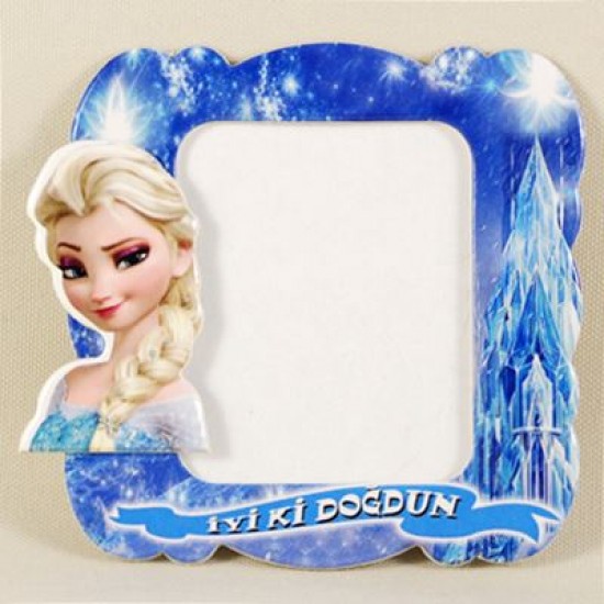 İyiki Doğdun Prenses Elsa Görselli Magnetli Fotoğraf Çerçevesi