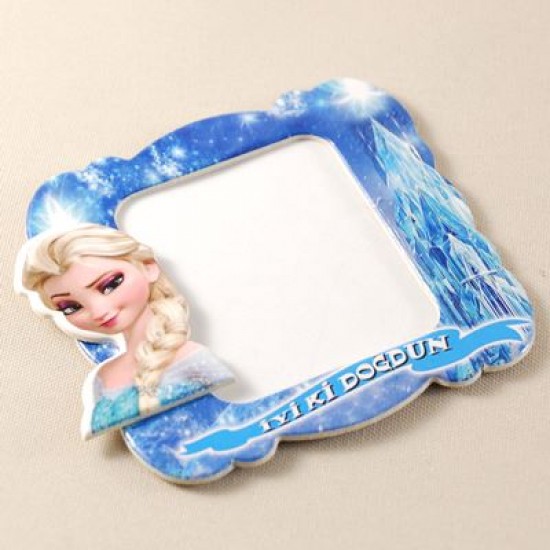 İyiki Doğdun Prenses Elsa Görselli Magnetli Fotoğraf Çerçevesi