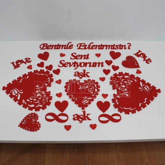 Benimle Evlenir misin? Evlilik Teklifi Masa Seti