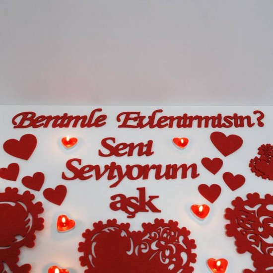 Benimle Evlenir misin? Evlilik Teklifi Masa Seti