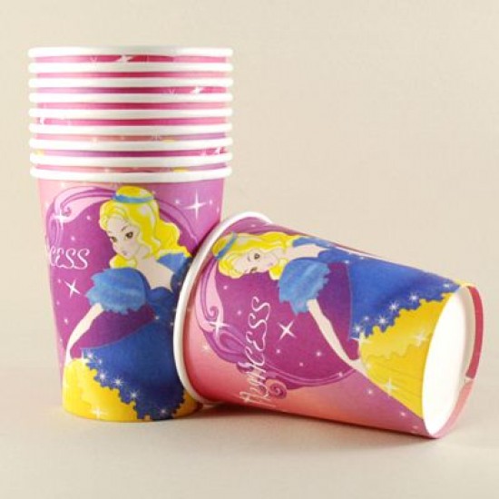 Prenses Temalı Kağıt Bardak 10 Adet