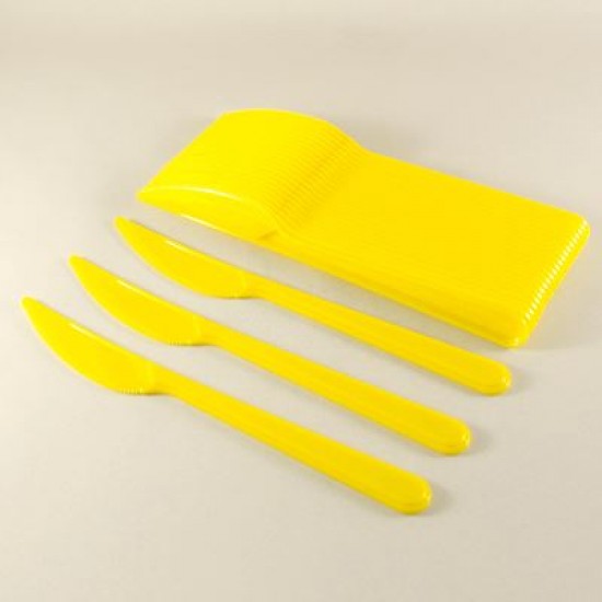 Sarı Plastik Parti Bıçağı 25 Adet