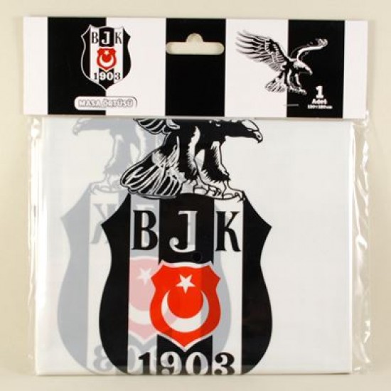 Beşiktaş Temalı Siyah Beyaz Lisanslı Parti Masa Örtüsü
