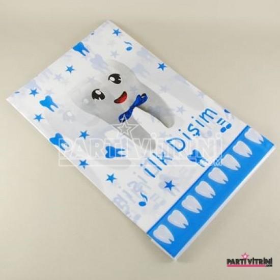 İlk Dişim Mavi Diş Resimli Masa Örtüsü