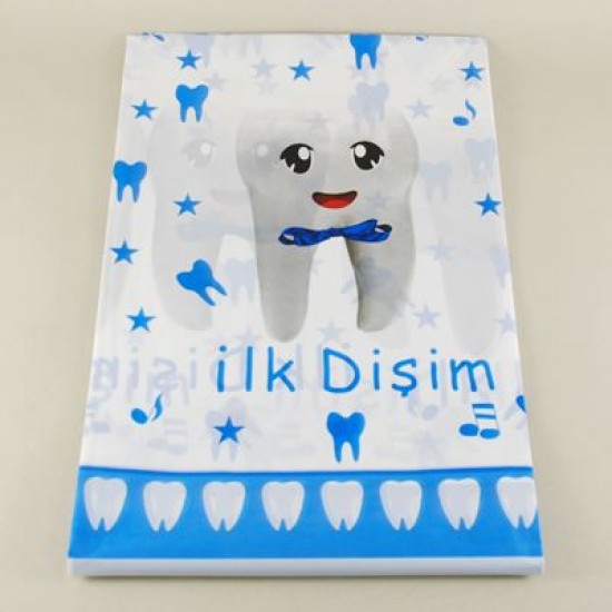 İlk Dişim Mavi Diş Resimli Masa Örtüsü