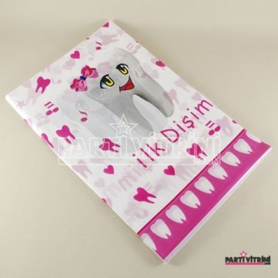 İlk Dişim Pembe Diş Resimli Masa Örtüsü