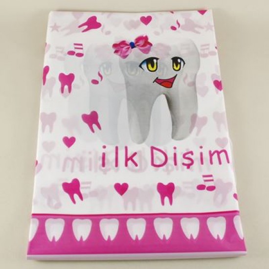 İlk Dişim Pembe Diş Resimli Masa Örtüsü