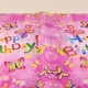 Kelebekli Happy Birthday Pembe Masa Örtüsü