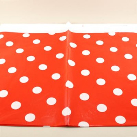 Kırmızı Beyaz Puantiyeli Parti Masa Örtüsü