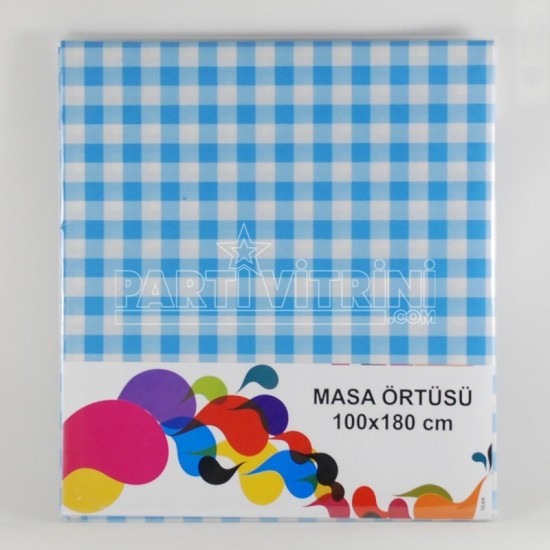 Mavi Pötikareli Parti Masa Örtüsü 100x180 cm