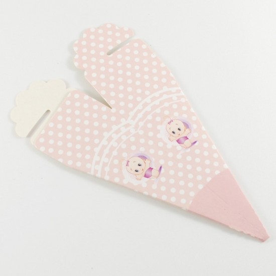 Mevlüt Külahı Pembe Kız Bebek Resimli 11x4 cm 10 Adet