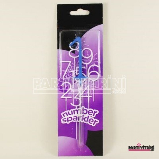 1 Rakamı Mavi Parti Maytap