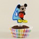 4 Rakamlı Mavi Üç Boyutlu Mickey Mouse Mumu