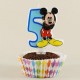 5 Rakamlı Mavi Üç Boyutlu Mickey Mouse Mumu