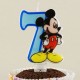 7 Rakamlı Mavi Üç Boyutlu Mickey Mouse Mumu