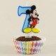 7 Rakamlı Mavi Üç Boyutlu Mickey Mouse Mumu