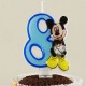 8 Rakamlı Mavi Üç Boyutlu Mickey Mouse Mumu
