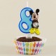 8 Rakamlı Mavi Üç Boyutlu Mickey Mouse Mumu
