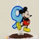 9 Rakamlı Mavi Üç Boyutlu Mickey Mouse Mumu