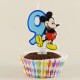 9 Rakamlı Mavi Üç Boyutlu Mickey Mouse Mumu