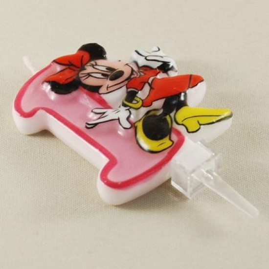Pembe Üç Boyutlu Minnie Mouse Mumu 1 Rakamlı