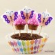 Kelebek Ve Cupcake Parti Mumu Kürdanlı 5 Adet
