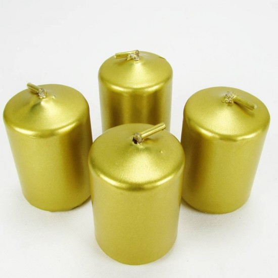 Gold Renk Mini Boy Dekoratif Mumlar 4 Adet