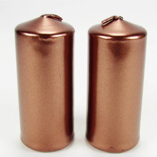 Rose Gold Renk Dekoratif Mumlar 2 Adet 7.5 Cm